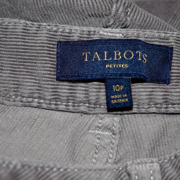 Talbots Women's Size 10P Petite Gray Curvy Fit Bootcut Corduroy Pants - Picture 5 of 6